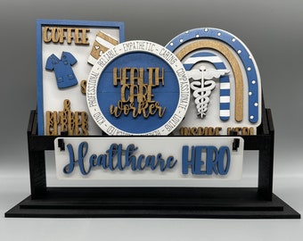 Healthcare Hero-Health Care Worker-Medical Staff-Shelf Sitter Set- Interchangeable-Home Decor