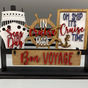 Cruise-Sea You Later-Ship Trip-Shelf Sitter Set-Interchangeable-Home Decor