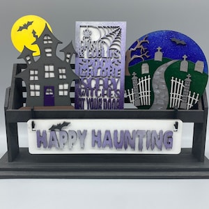 Halloween-Happy Haunting Set-Shelf Sitter- Interchangeable-Home Decor