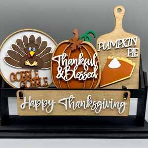 Thanksgiving-Turkey-Blessed Shelf Sitter Set-Interchangeable-Home Decor