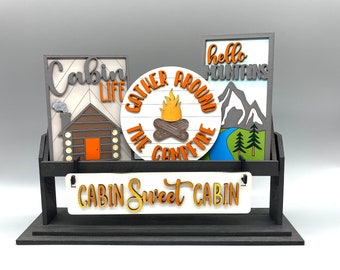 Cabin Life-Cabin Sweet Cabin-Shelf Sitter Set-Interchangeable-Home Decor