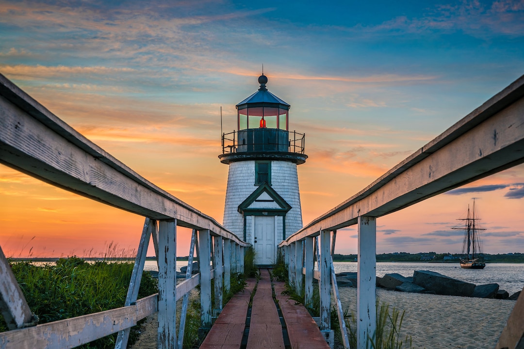 Brant Point Lighthouse, Nantucket Island Art Print, Canvas or Metal ...