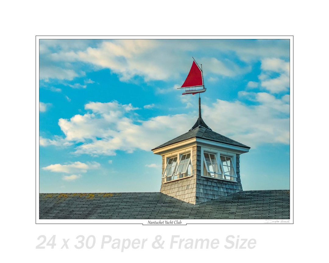 Nantucket Yacht Club Weather Vane Limited Edition Print Etsy