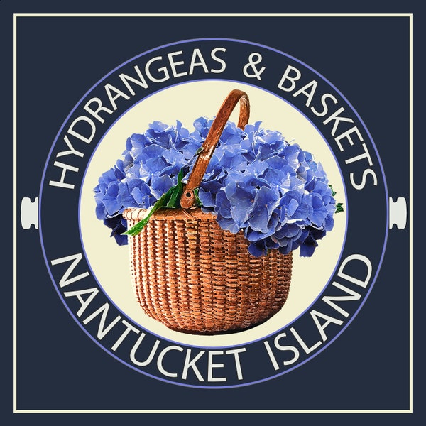 Vinyl sticker - Car - Window - Computer - Nantucket Hydrangeas & Baskets