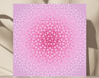 Pink lacy floral generattive geometric morph pattern