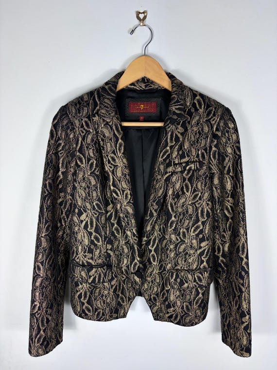 7 For All Mankind, 2000s 7 For All Mankind Gold & Black Blazer