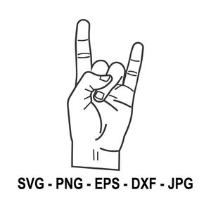 Rock hand sign,Instant Download,SVG, PNG, EPS, dxf, jpg digital download