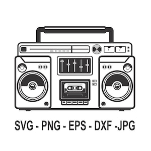 Boombox svg,Transistorized Portable Music Player svg,Instant Download,SVG, PNG, EPS, dxf, jpg digital download