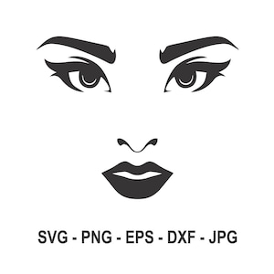 Frauen Gesicht svg,Eyebrows svg,Lashes Svg,Lash Extensions svg,Instant Download,SVG, PNG, EPS, dxf, jpg digital download