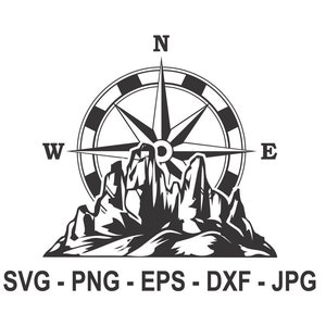 Camper svg,Compass svg,Mountain svg,silhouette,Instant Download,SVG, PNG, EPS, dxf, jpg digital download