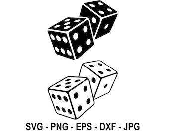 Dice,Black & White silhouette,Instant Download,SVG, PNG, EPS, dxf, jpg digital download