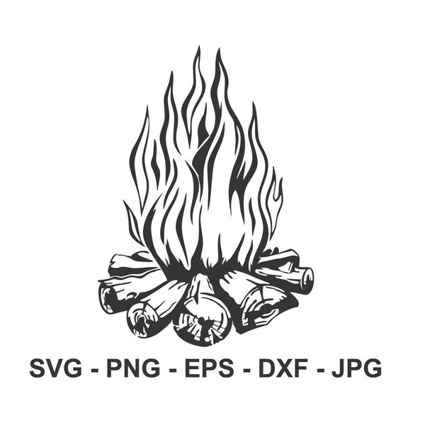 Camp Fire svg,Campfire svg, Bonfire svg, Fire svg, Camping svg,Instant Download,SVG, PNG, EPS, dxf, jpg digital download