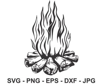 Camp Fire svg,Campfire svg, Bonfire svg, Fire svg, Camping svg,Instant Download,SVG, PNG, EPS, dxf, jpg digital download