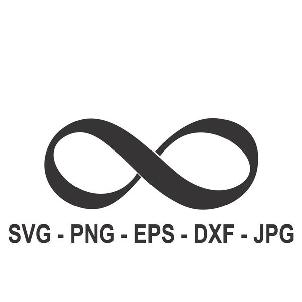 Infinity symbole svg, Infinity signe svg, Instant, Silhouette sombre, Téléchargement instantané, SVG, PNG, EPS, dxf, jpg téléchargement numérique