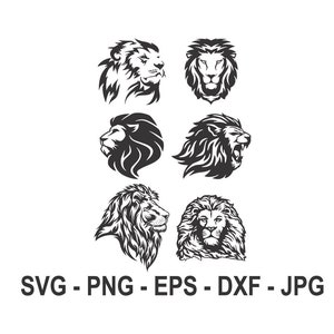 ライオン svg、ライオン ヘッド svg、インスタント ダウンロード、SVG、PNG、EPS、dxf、jpg デジタル ダウンロード