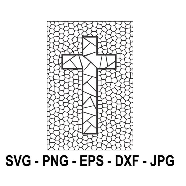 Stained Glass Cross svg,Instant,Dark silhouette,Instant Download,SVG, PNG, EPS, dxf, jpg digital download