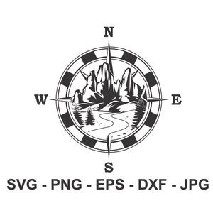 Camper svg,Compass svg,Explore Mountain svg,silhouette,Instant Download,SVG, PNG, EPS, dxf, jpg digital download