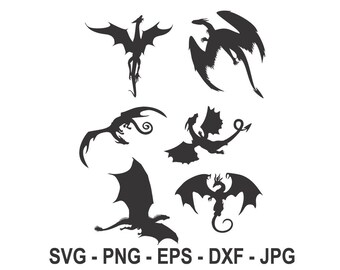 Drachen Svg, Dragon Bundle, Instant Download, SVG, PNG, EPS, Dxf, jpg digitaler Download