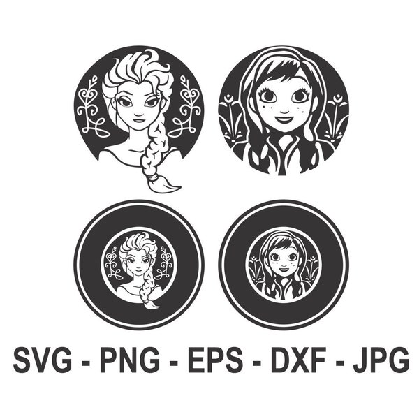 Elsa svg,Anna svg,Elsa and Anna svg,Instant Download,SVG, PNG, EPS, dxf, jpg digital download