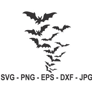 Nietoperz svg,Halloween svg,Bat Flock svg,sylwetka cameo,Natychmiastowe pobieranie,SVG, PNG, EPS, dxf, jpg cyfrowe pobieranie