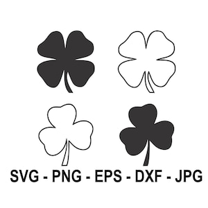 4 Leaf Clover svg,Shamrock svg,Clover Leaf Silhouette,Instant Download,SVG, PNG, EPS, dxf, jpg descarga digital