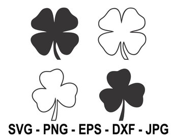 4 Leaf Clover svg,Shamrock svg,Clover Leaf Silhouette,Instant Download,SVG, PNG, EPS, dxf, jpg digital download