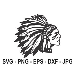 American Indian Chief svg,Instant Download,SVG, PNG, EPS, dxf, jpg digital download