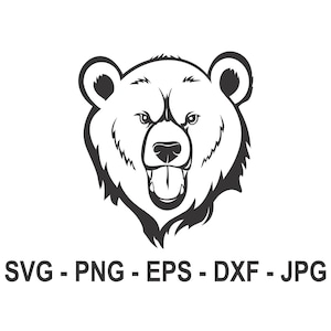 Bear svg,Angry Bear Face svg,Grizzly Bear svg,Instant Download,SVG, PNG, EPS, dxf, jpg digital download