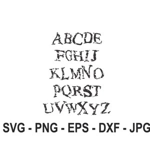 Fonte angustiada svg, fonte bêbada svg, Silhueta, Download instantâneo, SVG, PNG, EPS, dxf, download digital jpg