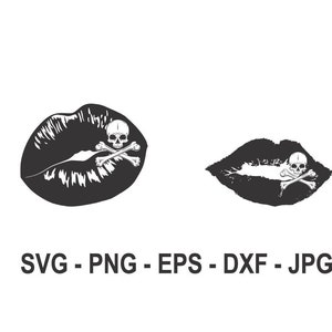 Skull lips svg,Skull svg,Lips svg,Instant Download,SVG, PNG, EPS, dxf, jpg digital download