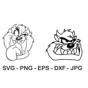 Diabeł tasmański svg, Taz svg, Cartoon svg, Natychmiastowe pobieranie, SVG, PNG, EPS, dxf, jpg cyfrowe pobieranie