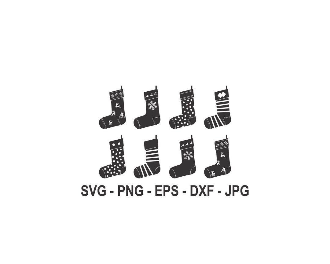Christmas Socks Svg, 8 Pcs of Christmas Socks Svg,instant Download,svg