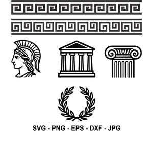 Greek Illustration svg,Greek Symbols,Greek Pattern,Instant Download,SVG, PNG, EPS, dxf, jpg digital download