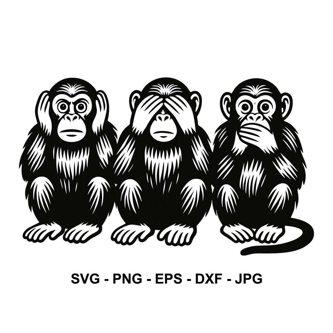 Three Wise Monkeys Svg,see No Evil,hear No Evil,speak No Evil