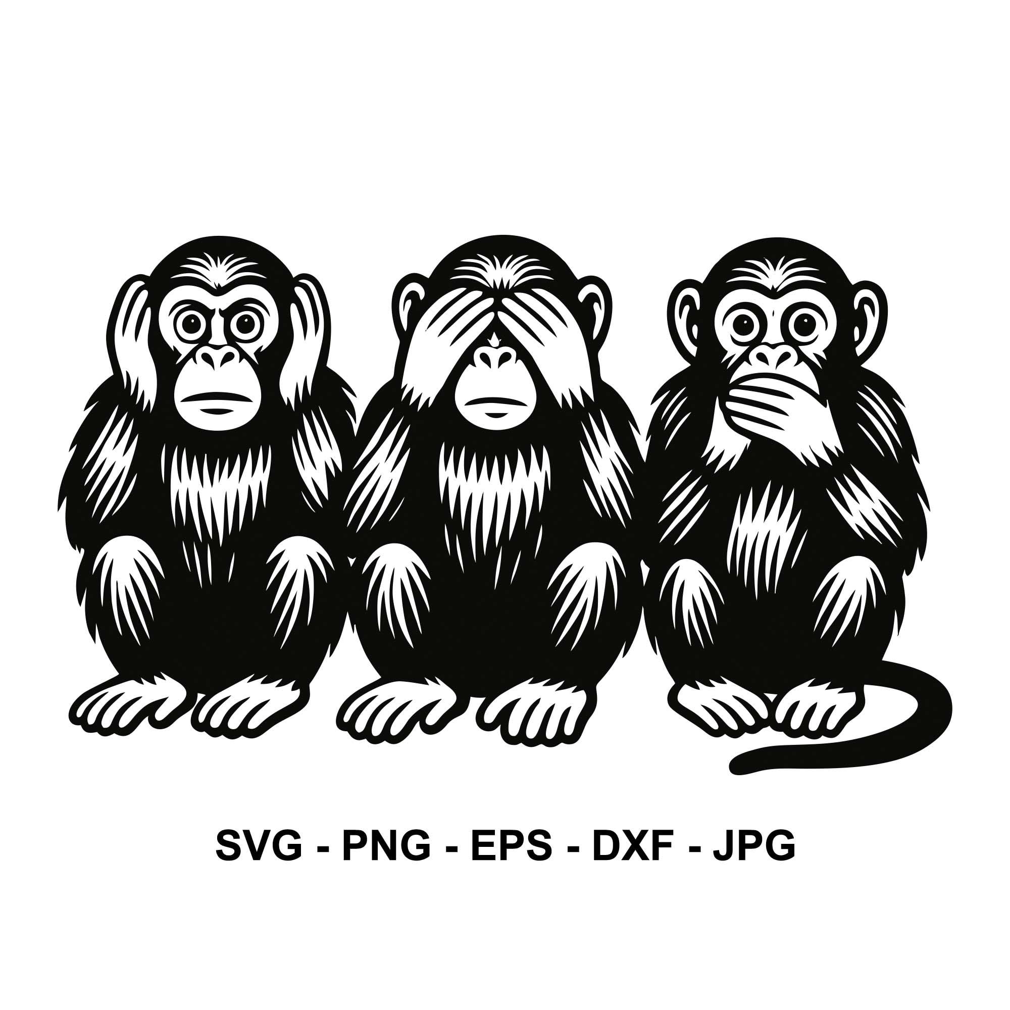 Monkey see no evil hear no evil speak no evil - Etsy 日本