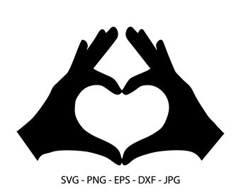 Heart hand sign,Instant Download,SVG, PNG, EPS, dxf, jpg digital download