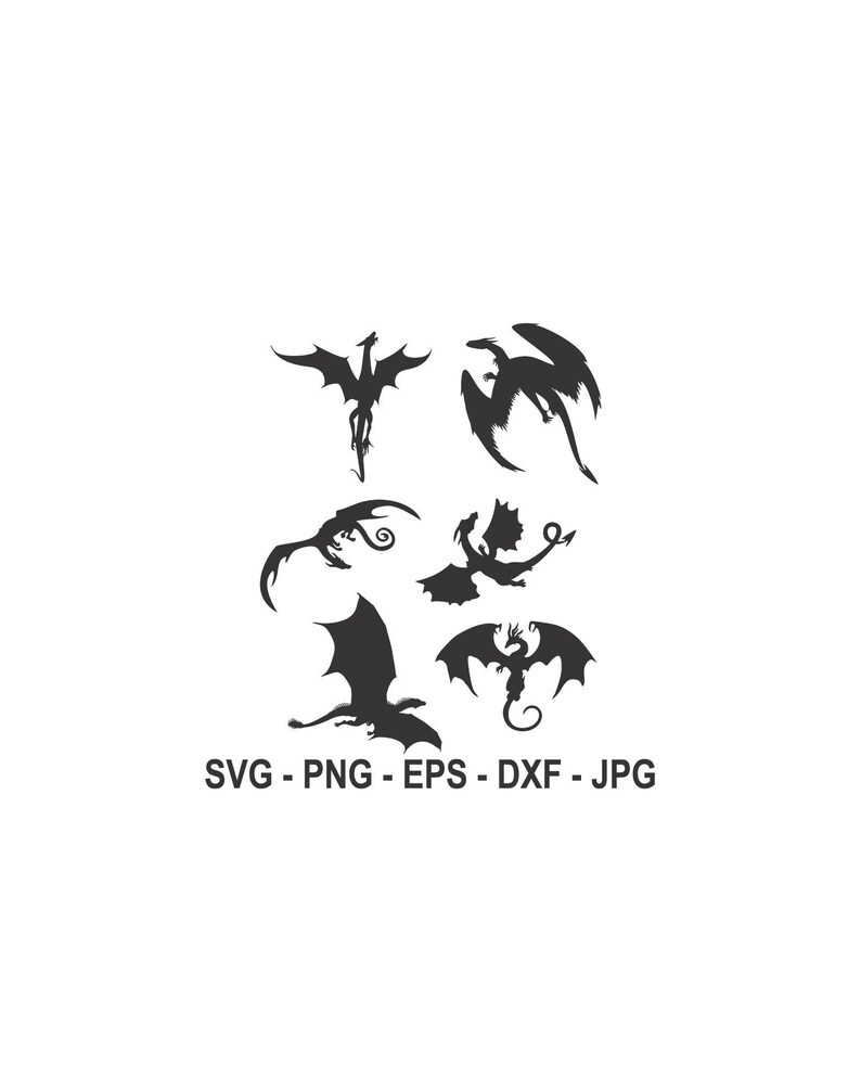 Dragon Svgdragon Bundleinstant Downloadsvg PNG EPS Dxf - Etsy