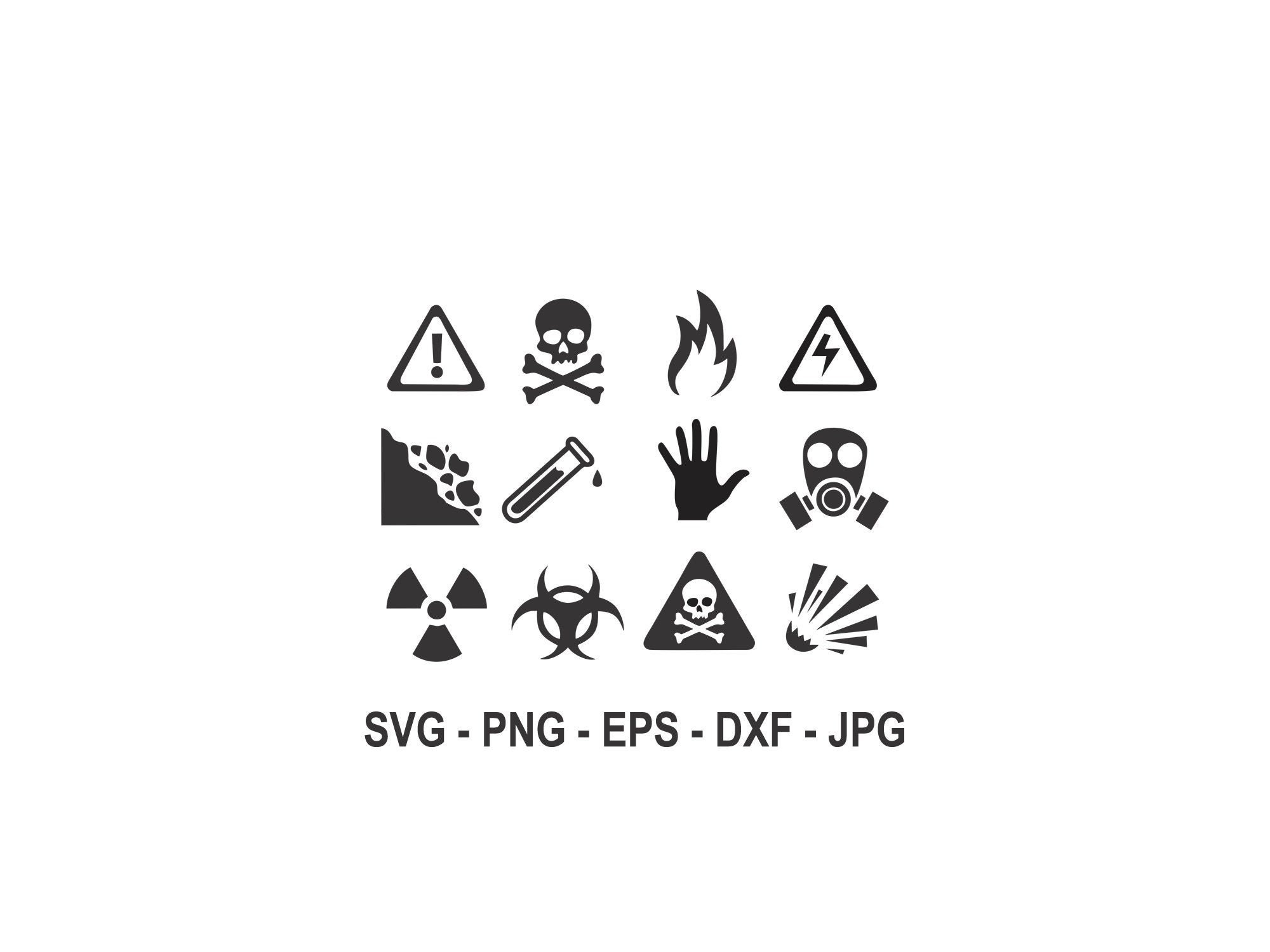 Danger Icons svg,Warning Icons svg,Instant,Dark silhouette,Instant Download,SVG, PNG, EPS, dxf, jpg digital download