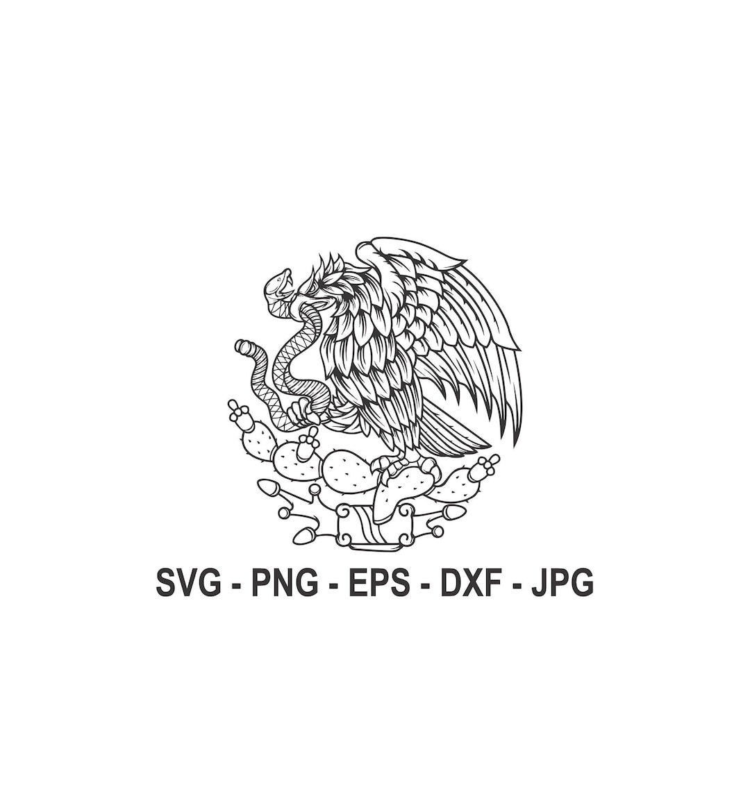 Mexican Eagle Svg, Svg,coat of Arms of Mexico Svg,instant,dark