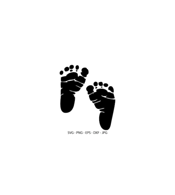 Huella Del Bebe Pies De Bebe Svg Descarga Instantanea Svg Etsy