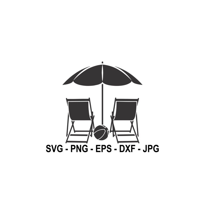 Beach Chairs With Umbrella Svg,summer Vacation Svg,umbrella Svg,instant