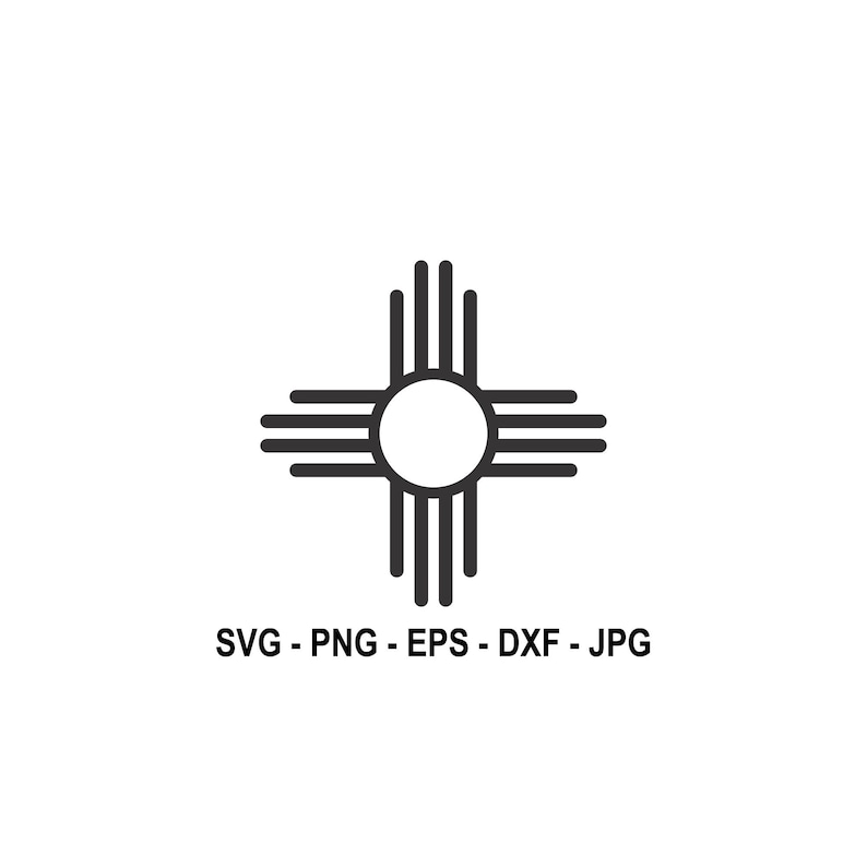 Download New Mexico Zia Cross Shape svgZia Sun svgZia symbol | Etsy
