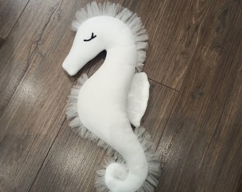 Sea Horse Posing Pillow for Newborn Photography, Baby Shower Decoration for Children's Room, Stuffed Rainbow Toy for Bithday Party