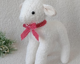 White Plush Lamb Photo Prop, Newborn Photography Prop, White Nursery Decor, Baby Photo Shoot Accessory