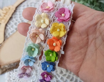 Rainbow Baby flower Headband, Pastel Rainbow Tieback for Birthday Party, Cake Smash Prop for Girl, Bright Headband with Rainbow Colors