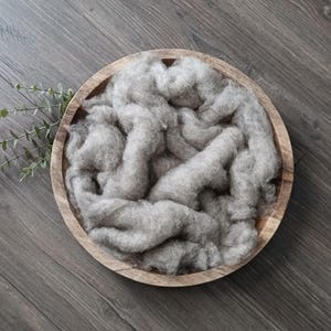 Natural brown Merino Wrap for Newborn Photos, Stuffer Filler Blanket Baby Soft Natural, Wool Fluff Newborn Photography