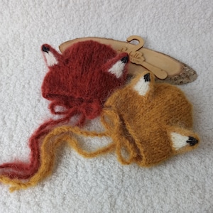 Newborn Foxy Bonnet, Animal Hat Photography prop, Fluffy Photo Props for Baby Shoot, Newborn Size Hat