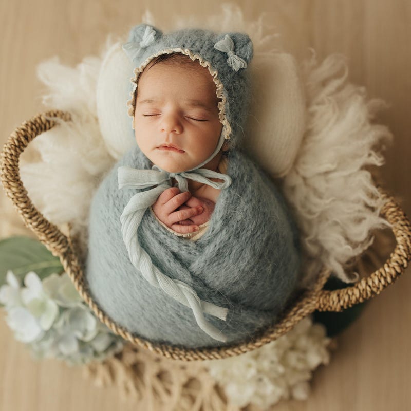 Newborn Knit Leg Warmer Set in Quartz Crystal