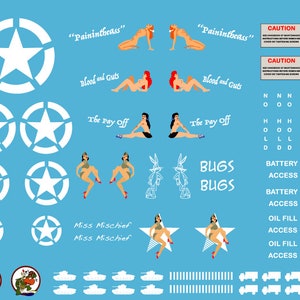 Decals for 28mm Gear Krieg Allied Mech or any Alt ww2