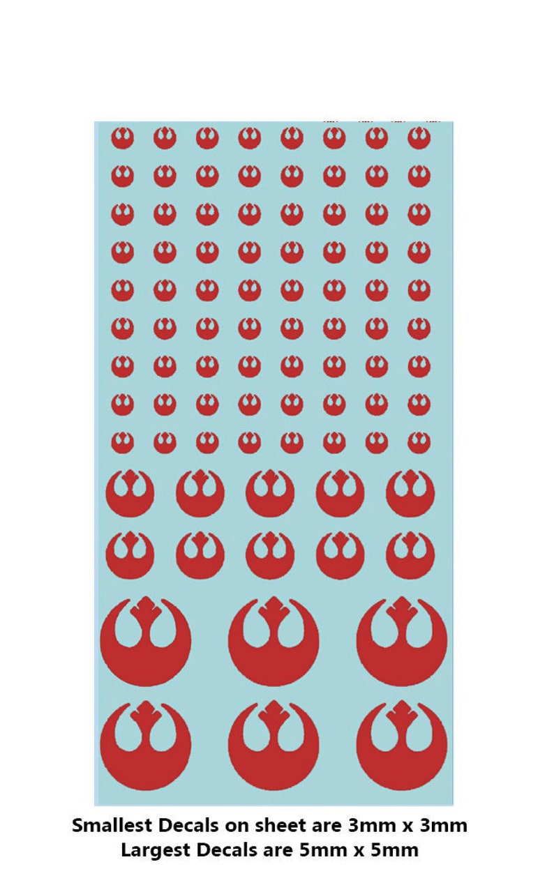 Decals for Star Wars Legion Rebel Alliance Red Etsy